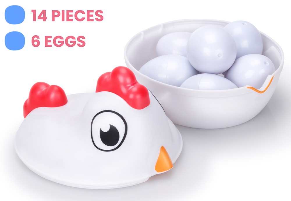 Mama Hen with 14 pieces and 6 eggs stored inside